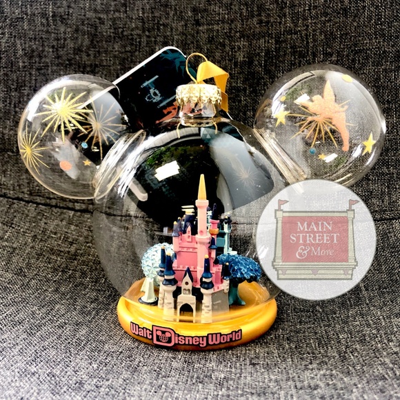 Disney Other - 2024 Disney World 4 Park Mickey Ears Glass Dome Holiday Christmas Ornament - NEW
